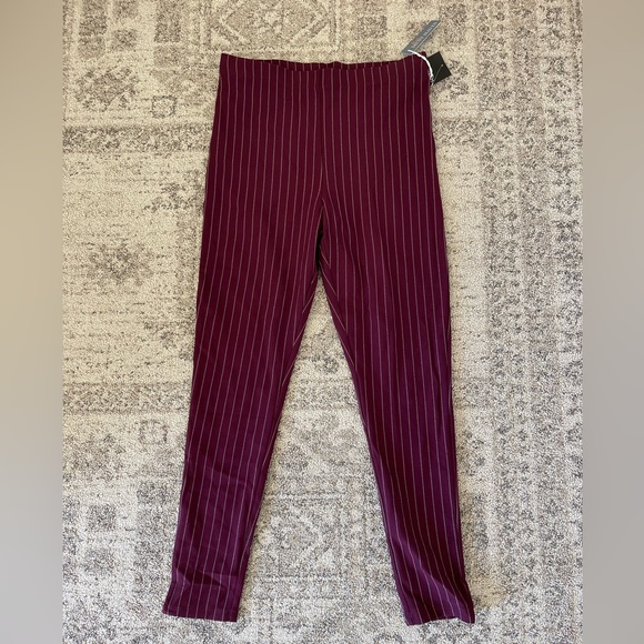 Silver striped stretchy high waisted pants - Picture 1 of 2